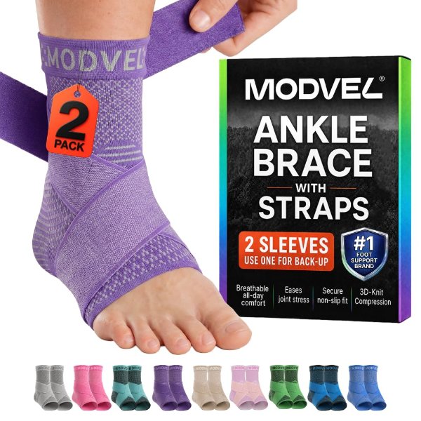 Modvel Foot Ankle Brace Socks Adjustable Support Strap