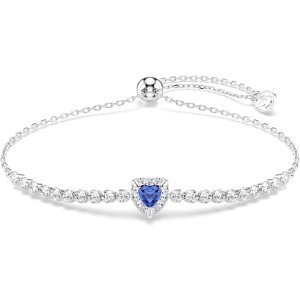 Swarovski One 蓝色心形手链 镀铑