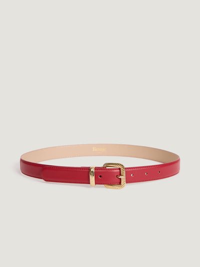INITIALE Leather Belt Red