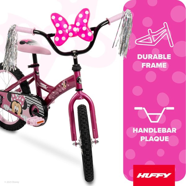 Huffy 迪士尼儿童自行车 16英寸，带辅助轮安全骑行
