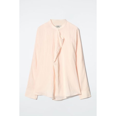 Draped-Panel Blouse Apricot