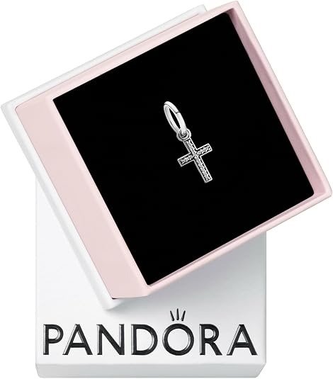 Sparkling Cross Dangle Charm Cubic Zirconia Sterling Silver