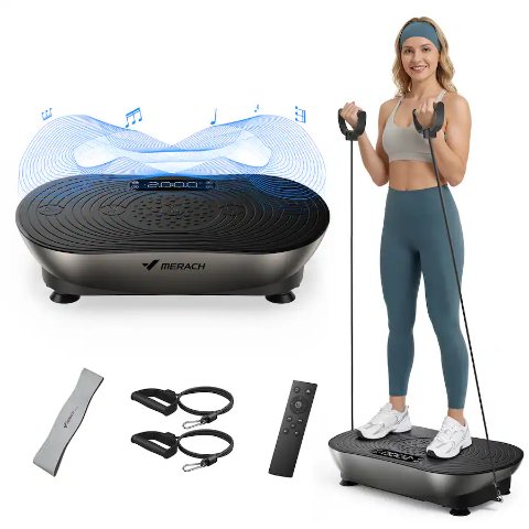 MERACH Vibration Plate LED Silver Black