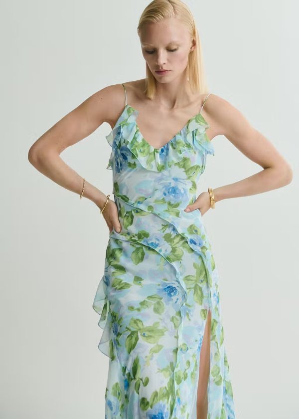  Floral Print Dress Women