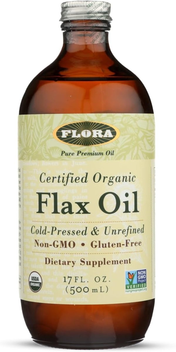 Organic Flax Seed Oil Cold Pressed 17 oz