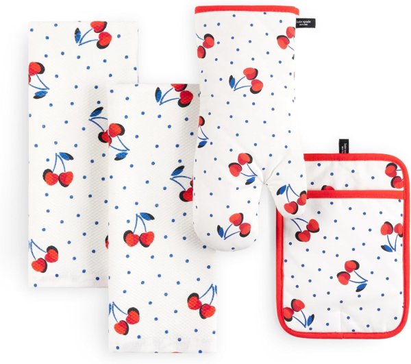 kate spade Kitchen Towel Set 4-Pack White/Red/Blue