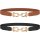 JASGOOD Women Elastic Skinny Belt Gold Buckle