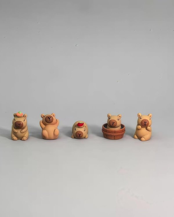3D Capybara Shoe Charms Set 5PCS