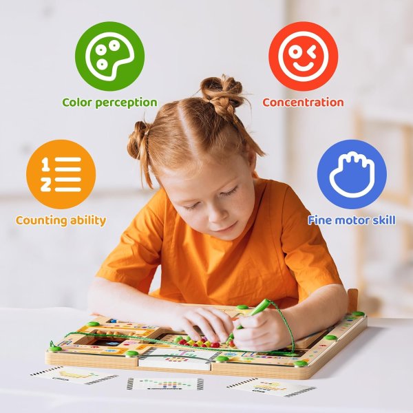 Montessori 数字形状拼图忙碌板，早教启蒙益智手部训练玩具