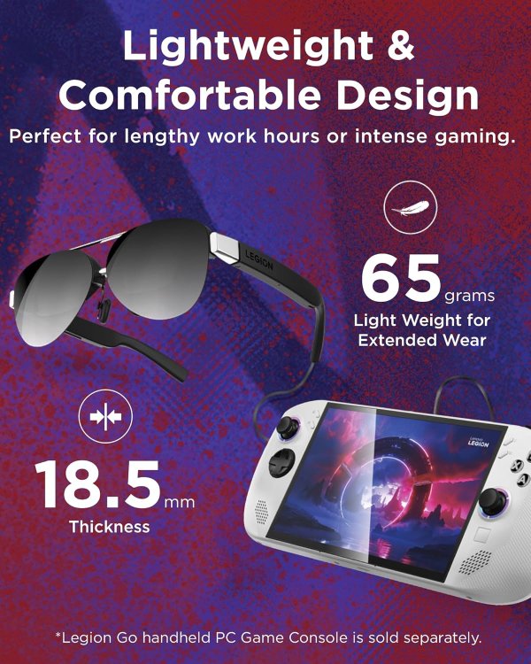 Lenovo Legion Glasses Gen 2 微型OLED显示器 FHD 120Hz