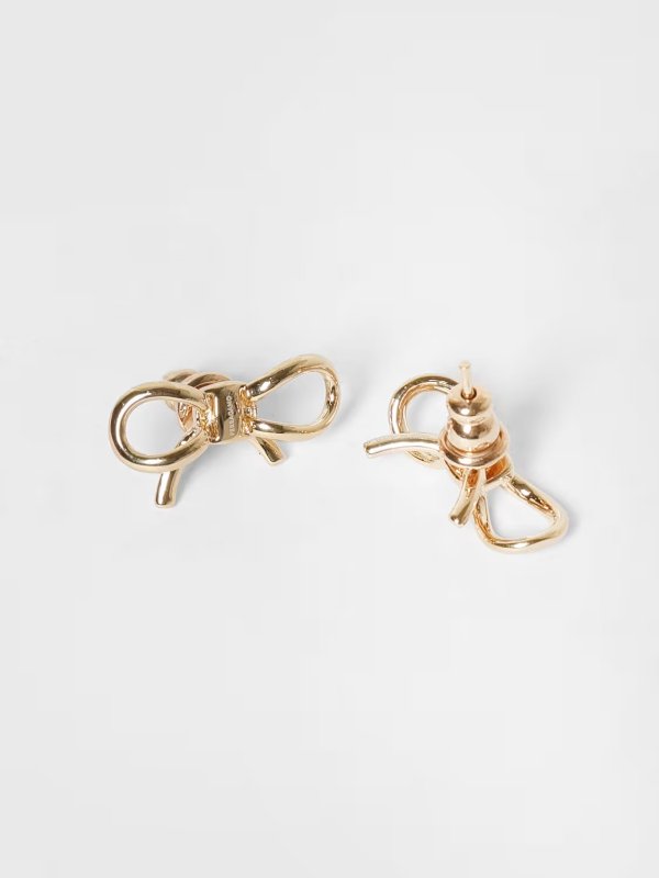 Ferragamo Bow Metal Earrings Gold