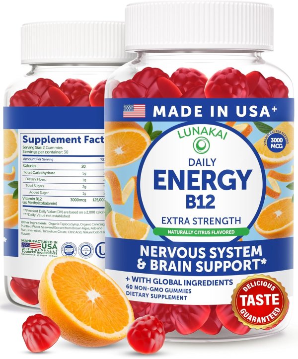 Lunakai Vitamin B12 Gummies 60 Count
