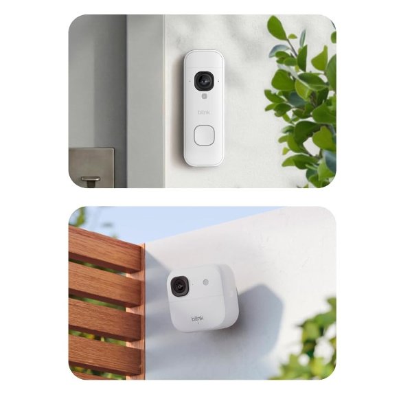 Blink 2K+ Wireless Smart Doorbell Outdoor Camera Set White