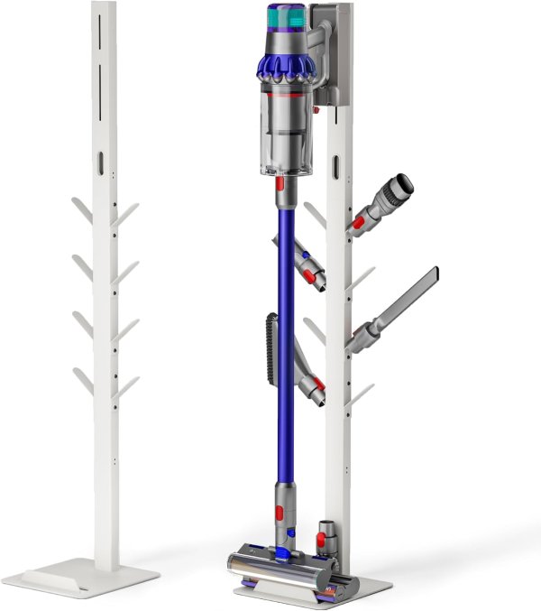 PEGZONE Vacuum Stand White with 8 Storage Hooks