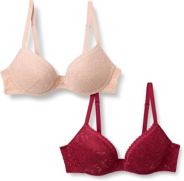 Women's Padded Underwire Lace Bra 2-Pack