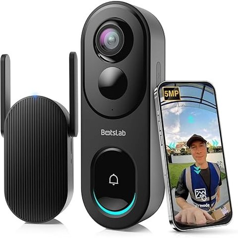 BOTSLAB Doorbell 5MP 无线门铃 180°广角