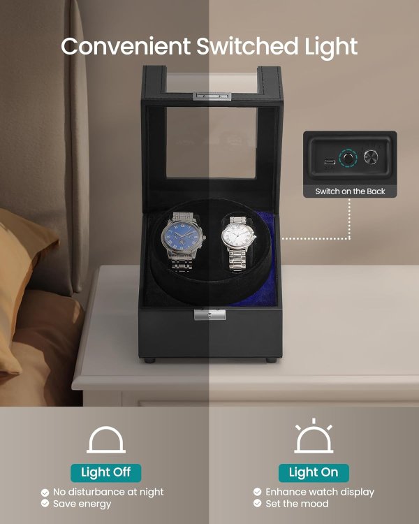 Automatic Double Watch Winder UJWB031B01 Black