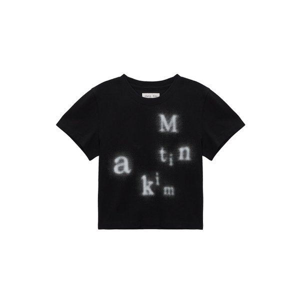 Matin Kim Blurred Logo Crop Top Black