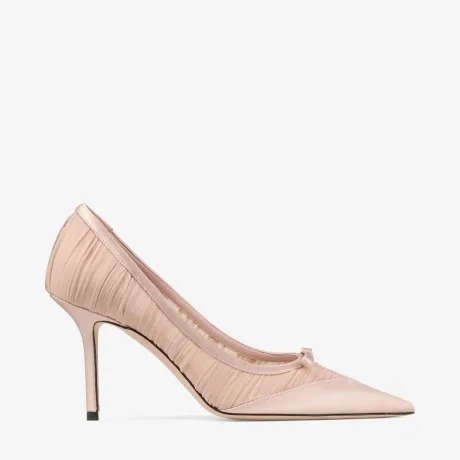  Love Mesh 85 Satin Ruched Tulle Pumps