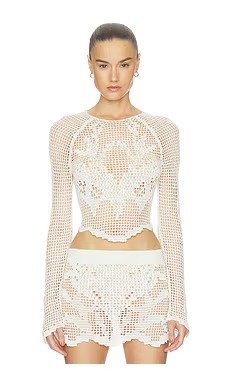 HAELO Crochet LS Top Ivory