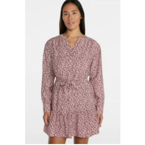 $9.63 Time and Tru Women s Mini Shirtdress with Long Sleeves, Sizes XS-XXXL