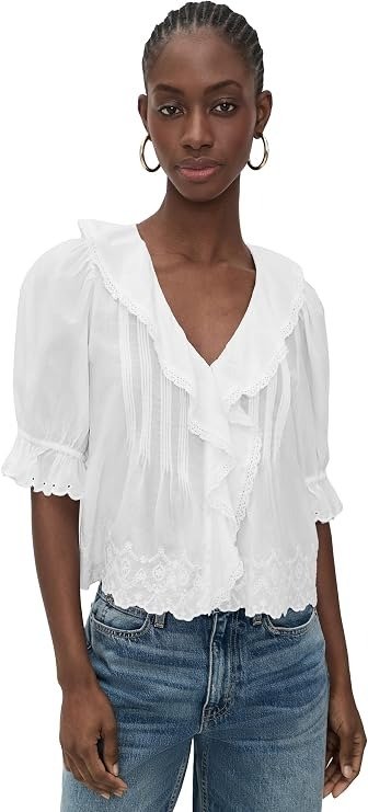  Women's Ruffled Puff Sleeve Top