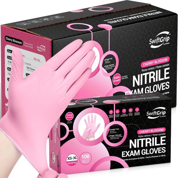 SwiftGrip 丁腈一次性手套1000只，食品级无粉无乳胶