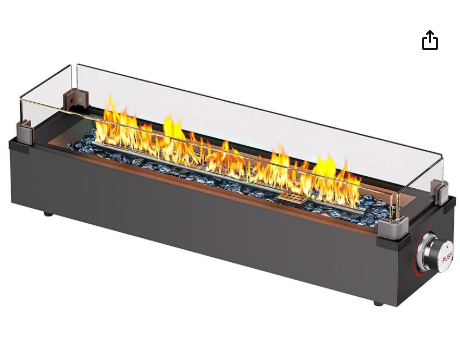 Amazon.com Ciays 28 Inch Table Top Propane Fire Pit, 50,000 BTU Tabletop Firepit with Glass Wind Guard & Glass Beads