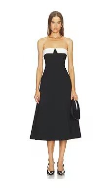 LOBA Natalie Midi Dress Black Ivory