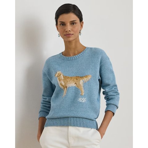 Intarsia-Knit 金毛犬毛衣