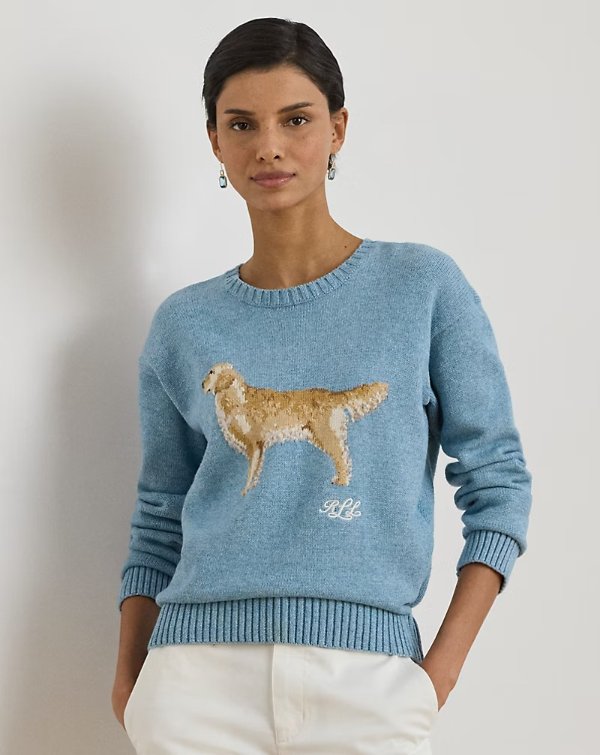 Intarsia-Knit 金毛犬毛衣