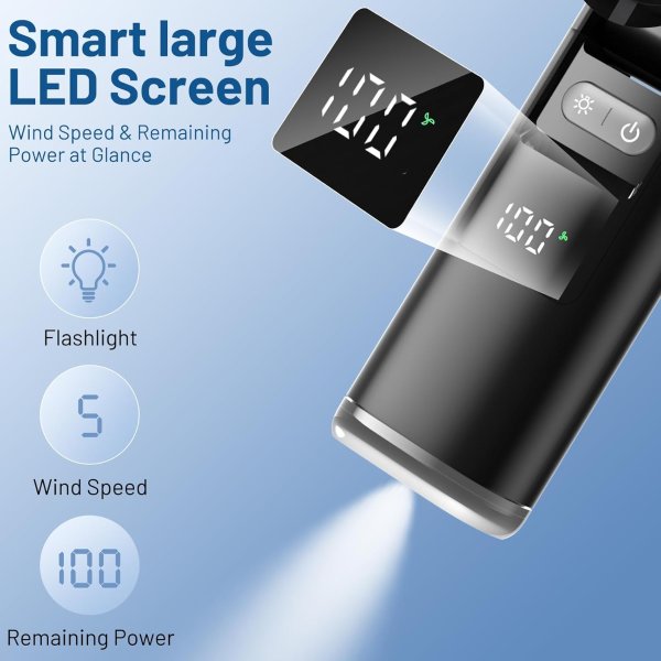 Lerat Handheld Turbo Fan LED Display 12H Runtime