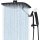 G-Promise 14 Inch All Metal Shower Head Set Matte Black