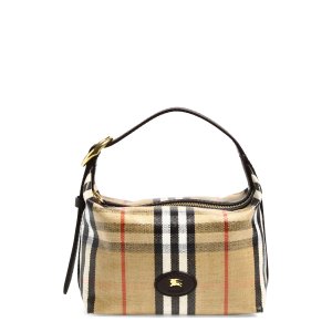 Burberry Highlands 格纹涂层帆布手提包