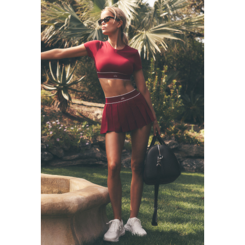 Amp It Up Tennis Skirt Red