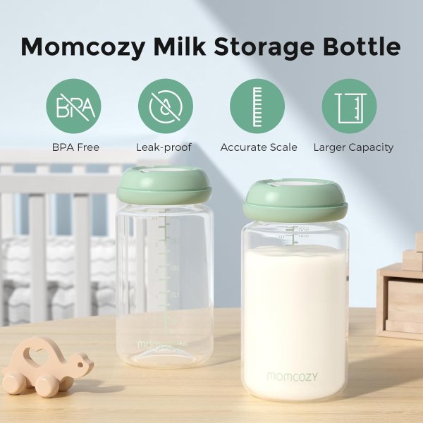 Momcozy Wide-Neck Baby Bottle 11oz 4 Pack