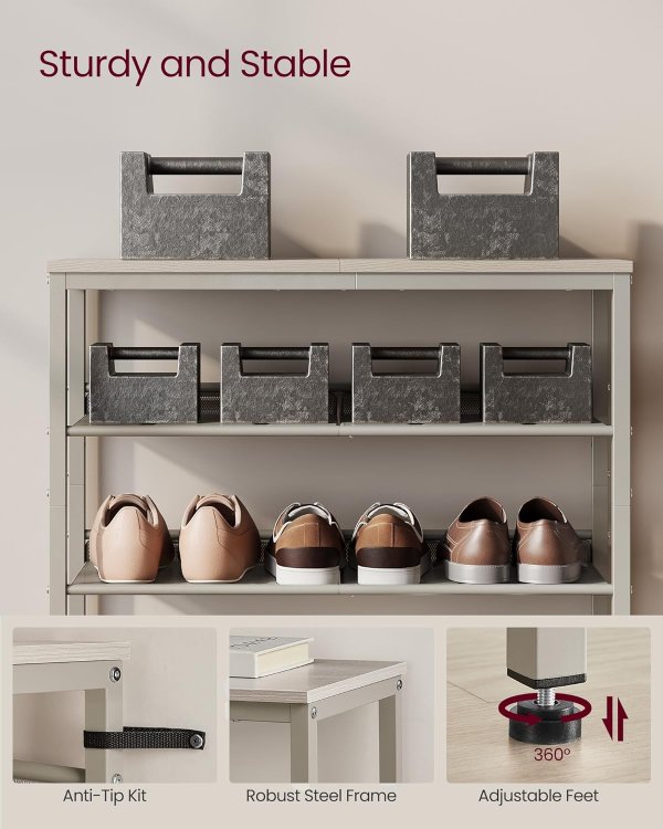 Shoe Rack ULBS038L01 5-Tier Cappuccino Beige