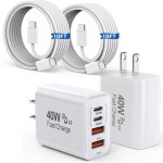 Dazana iPhone 10英尺编织USB C线 2条装 40W快充
