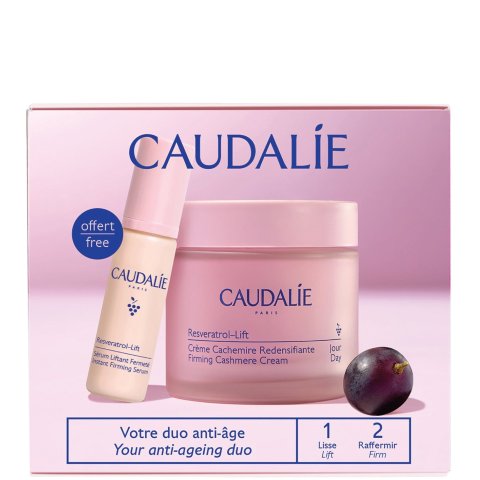 Caudalie抗衰紧致效果杠杠的！白藜芦醇丝绒面霜50ml+精华10ml
