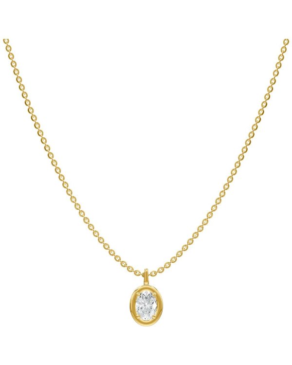 18K Plated Lab-Grown Diamond Necklace 1 Carat