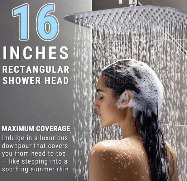 G-Promise 16 Inch All Metal Shower Combo Brushed Nickel