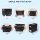 Tcbelosion Collapsible File Organizer Box Black-Yellow 2 Pack