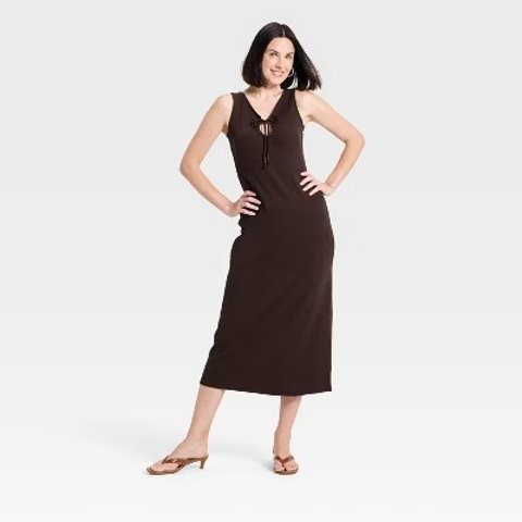 A New Day Women s Knit Maxi Dress Brown M