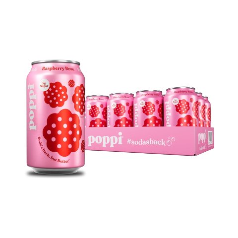 Poppi Prebiotic Soda Raspberry Rose 12 Pack