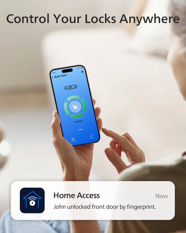 Wi-Fi Smart Door Lock Fingerprint Satin Nickel