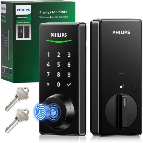 Fingerprint Door Lock Touchscreen Matte Black