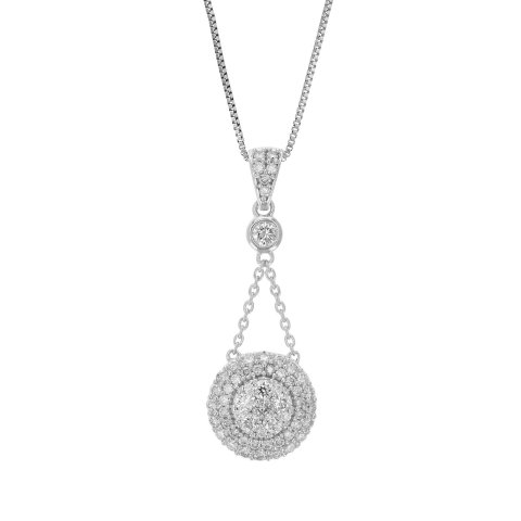 Lab-Grown Diamond Pendant Silver 0.75 ct