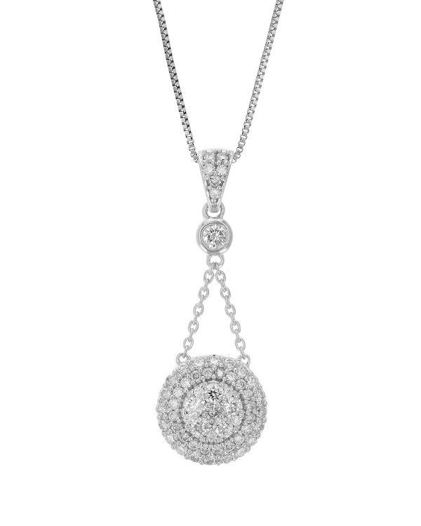 Lab-Grown Diamond Pendant Silver 0.75 ct
