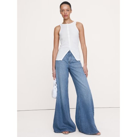 Banana RepublicBanana Republic Airy Cotton Snap-Front Tank