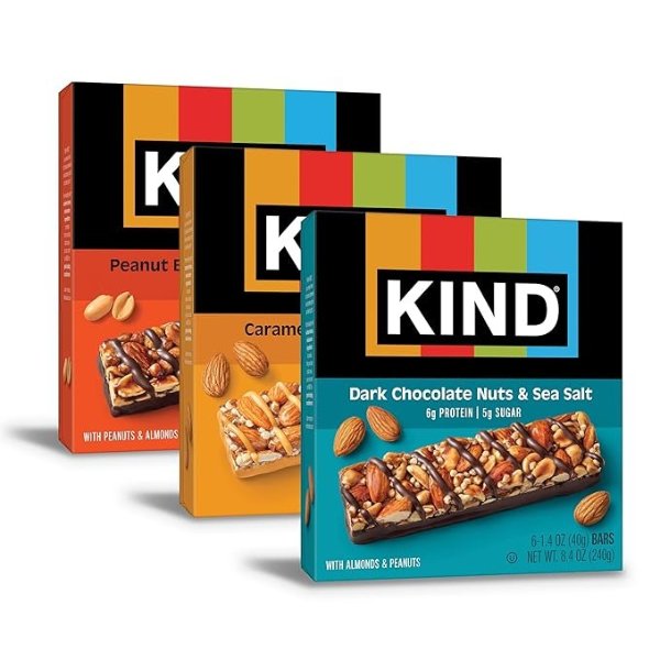 Nut Bars Variety Pack 18 Count Low Sugar High Fiber